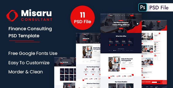 [Download] Misaru – Finance Consulting PSD Template 