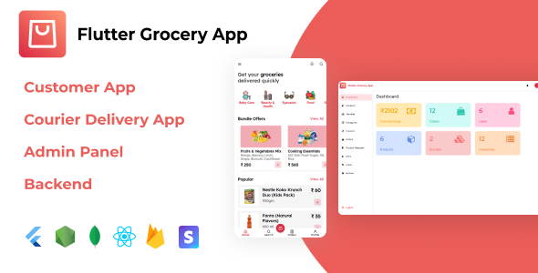 [Download] Flutter Grocery App + React.js Admin Panel + Node.js Backend 