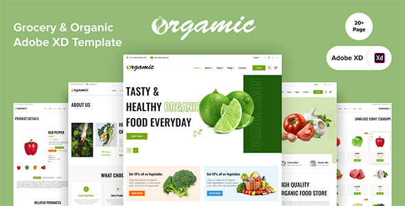 [Download] Orgamic – Grocery & Organic Food Shop Template For Adobe XD 