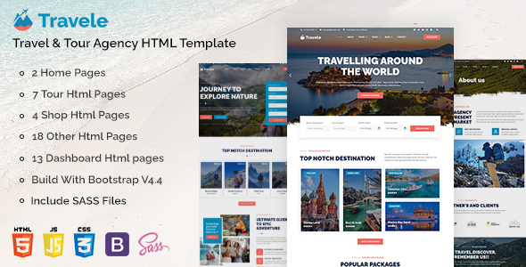 [Download] Travele – Travel & Tour Agency HTML Template 
