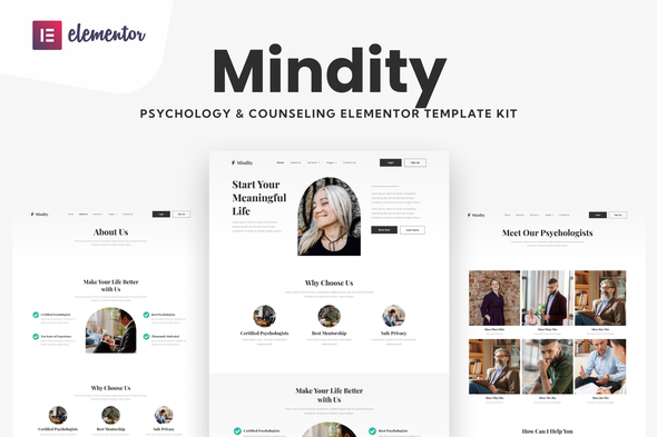 [Download] Mindity – Psychologist Teraphist Elementor Template Kit 