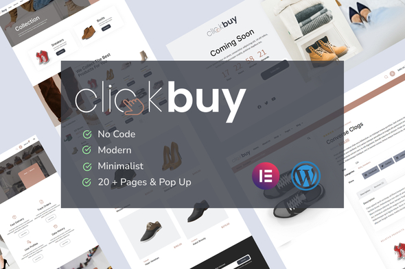 [Download] Clickbuy – Shoe Store WooCommerce Elementor Template Kit 