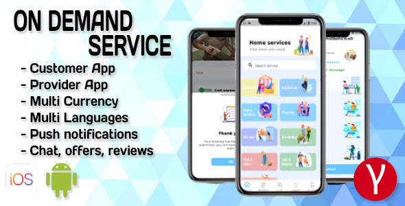 [Download] On Demand Service Solution -4 Apps- Customer+Provider+Admin Panel+Web Site – Flutter (iOS+Android) 
