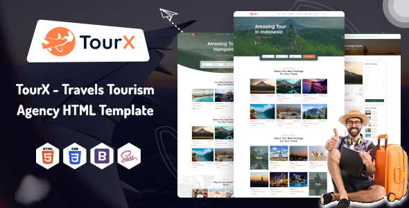 [Download] TourX – Travels Tourism Agency HTML Template 