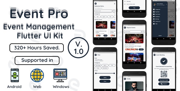 [Download] Event Pro – Events Booking Flutter App UI Kit 