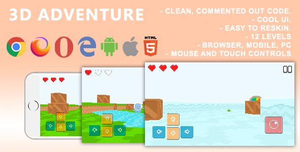 [Download] 3D Adventure. Mobile, Html5 Game .c3p (Construct 3) 