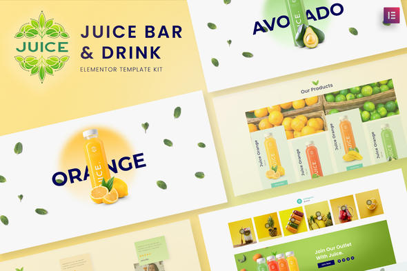 [Download] Juice Bar & Drink Elementor Template Kit 