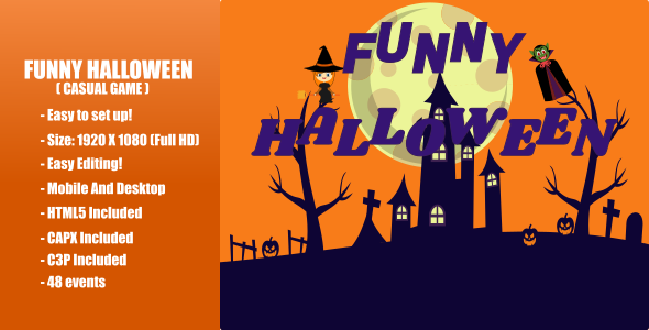 [Download] Funny Halloween | Construct 3 | C3P 