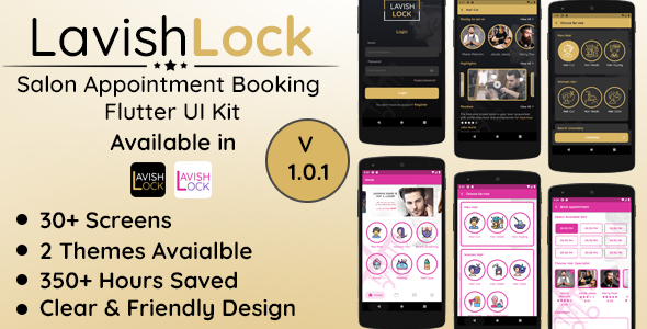 [Download] Lavish Lock – Flutter App UI Kit for Salon Appointment booking 