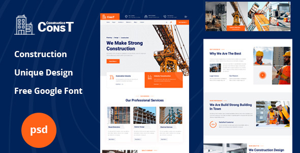 [Download] Const – Construction Psd Template 