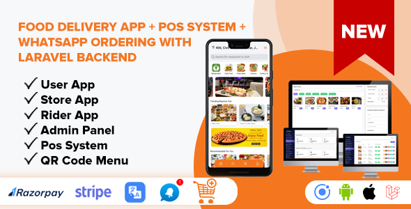 [Download] Food Delivery App + POS System + WhatsApp Ordering – Complete SaaS Solution (ionic 5 & Laravel) 
