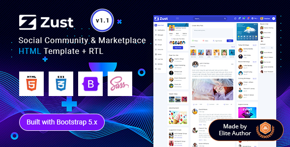 [Download] Zust – Social Community & Marketplace HTML Template 