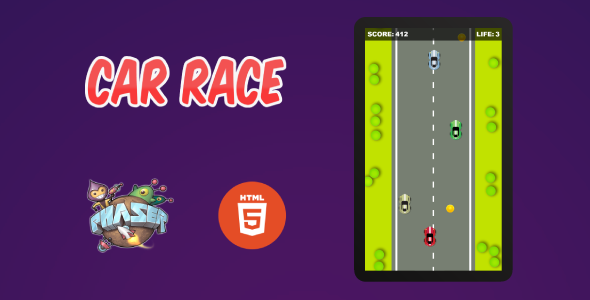 [Download] Car Race Game – (HTML5 PhaserJS) 