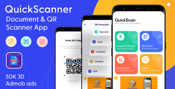 [Download] QuickScan – Document Scanner & QR Code Scanner – QR Scanner with Admob Ads 