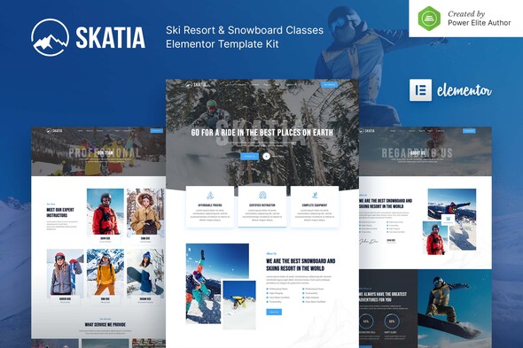 [Download] Skatia – Ski Resort & Snowboard Classes Elementor Template Kit 