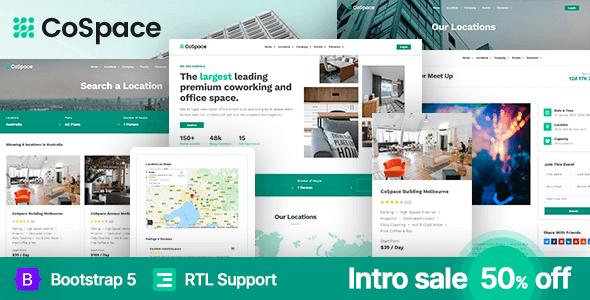 [Download] CoSpace – Coworking Company & Events HTML Template + RTL 