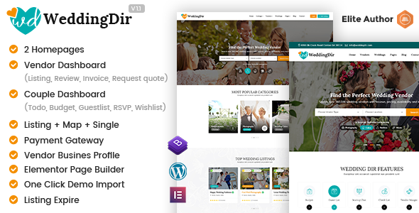 [Download] WeddingDir – Directory & Listing WordPress Theme for Vendor / Supplier 