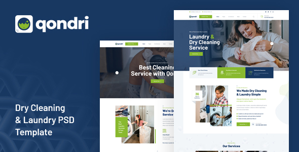 [Download] Qondri – Dry Cleaning & Laundry PSD Template 