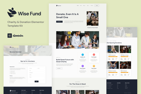 [Download] Wise Fund – Charity & Donation Elementor Template Kit 