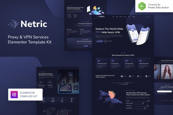 [Download] Netric – Proxy & VPN Services Elementor Template Kit 