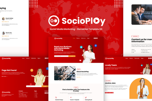 [Download] Socioplay – Social Media Marketing Elementor Template Kit 