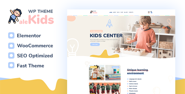 [Download] AleKids | Kindergarten & Preschool WordPress Theme 