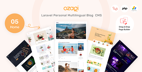 [Download] Ozagi – Personal Blog Multilingual Laravel CMS 