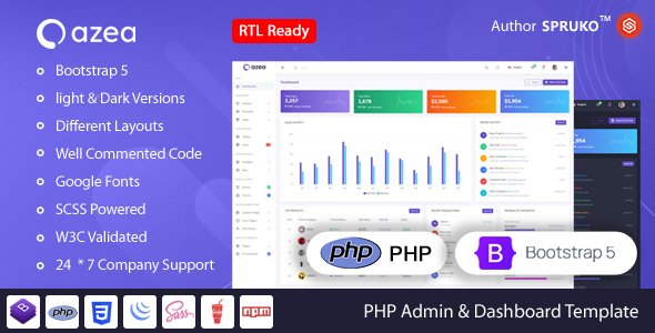 [Download] Azea – PHP Admin & Dashboard Template 