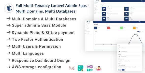 [Download] Full Multi Tenancy Laravel Admin Saas – Domains, Database, Users, Role, Permissions & Settings 