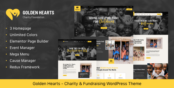 [Download] Golden Hearts – Fundraising & Charity WordPress Theme 