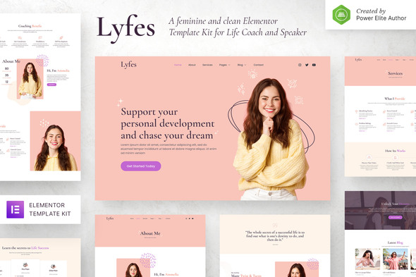 [Download] Lyfes – Feminine Life Coach & Speaker Elementor Template Kit 