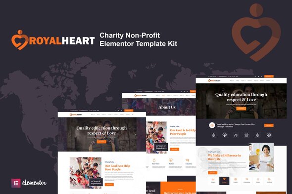 [Download] Royalheart – Nonprofit Charity Elementor Template Kit 