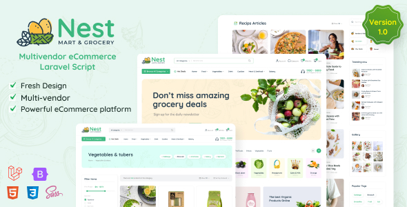 [Download] Nest – Multivendor Organic & Grocery Laravel eCommerce 