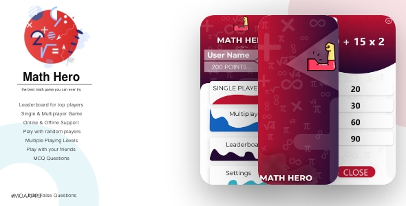 [Download] MathHero (Multiplayer online & offline math quiz game) 