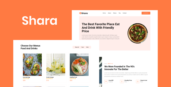 [Download] Shara – Food & Drink Landing Page Template 