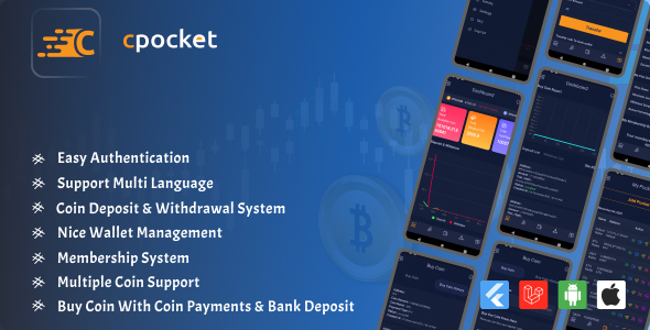 [Download] Cpocket – CryptoCurrency Wallet Flutter App 