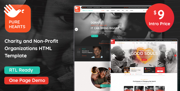 [Download] Pure Hearts – Charity & Nonprofit HTML Template 
