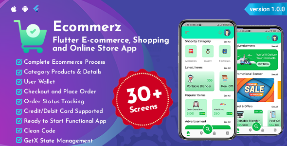 [Download] Ecommerz – Flutter E-commerce, Shopping and Online Store App UI Kit 