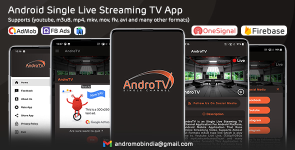 Nulled AndroTV – Android Single TV App (Live Streaming) with Admob  & FAN free download