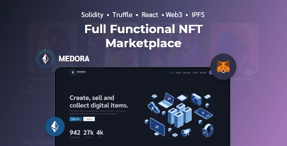 [Download] NFT Medora | Full Functional NFT Marketplace with Solidity and Web3.js 
