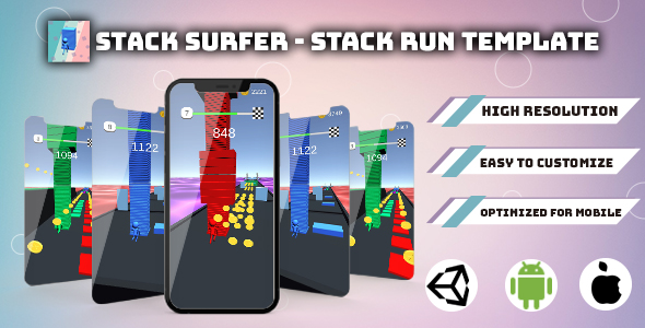 [Download] Stack Surfer – Stack Run 3D(Unity Game Template + UnityAds) 