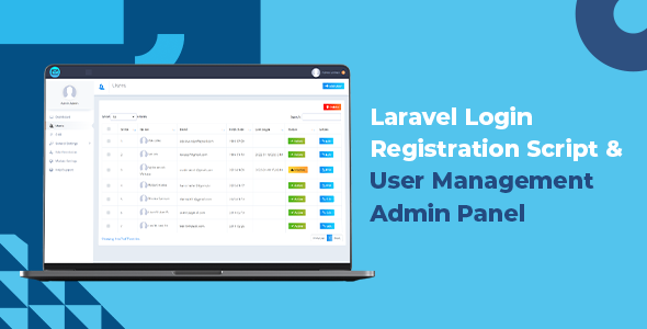 Nulled Laravel Login Registration Script & User Management Admin Panel free download