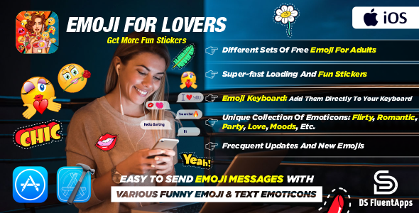 Nulled Emojis For Lover : Stickers & Emojis Keyboard | Full iOS Native Application free download