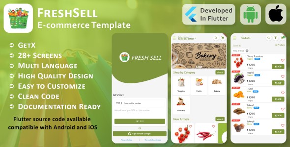 [Download] Freshsell – Ecommerce – Flutter Mobile UI Template – Android – iOS 