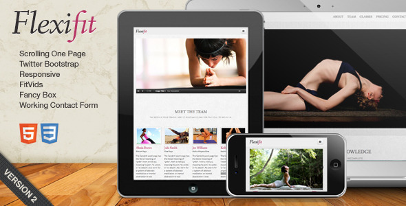 Download FlexiFit – One Page Scrolling Html5 Template  Nulled 