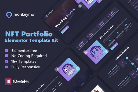 [Download] Monkeymo – NFT Portfolio Elementor Template Kit 