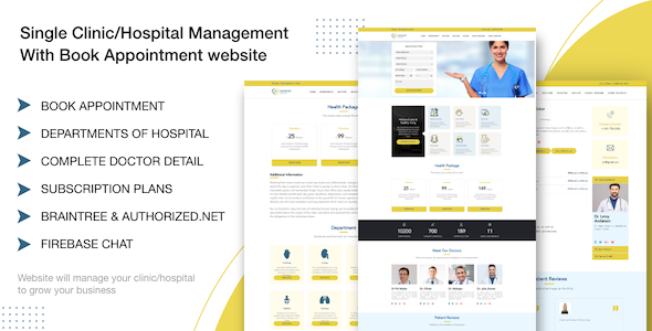 [Download] Single Clinic/Hospital Management With Book Appointment website 