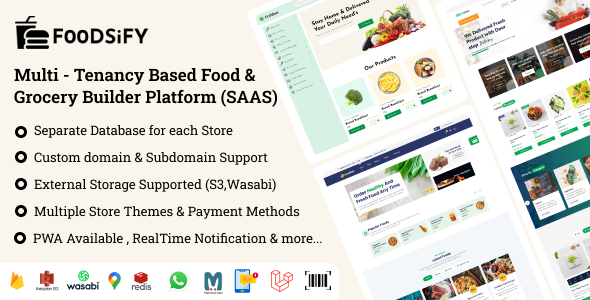 [Download] FOODSIFY – Multi – Tenancy Based Food  Grocery & E-commerce Builder Platform (SAAS) 