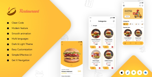 [Download] Restaurant app UI-kit flutter 2.10 