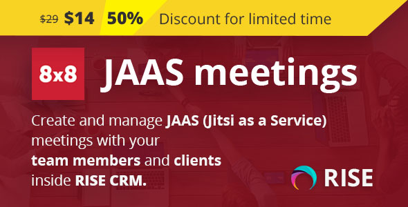 [Download] JAAS (Jitsi as a Service or 8×8) Integration for RISE CRM 